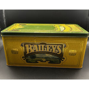 Baileys Original Irish Cream Hinged Metal Tin Box Container Made in England VTG